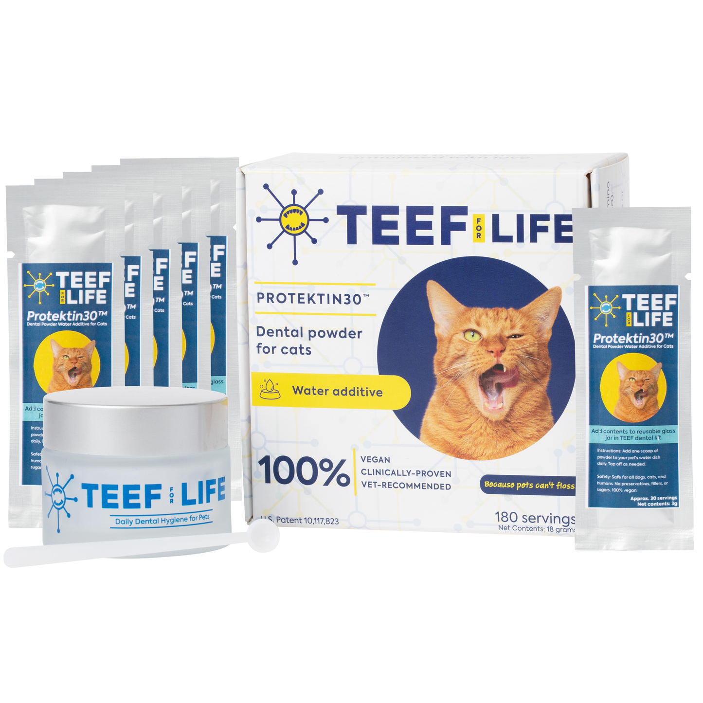 TEEF for Life - Protektin30™ - Kit: Prebiotic Dental Powder for Cats