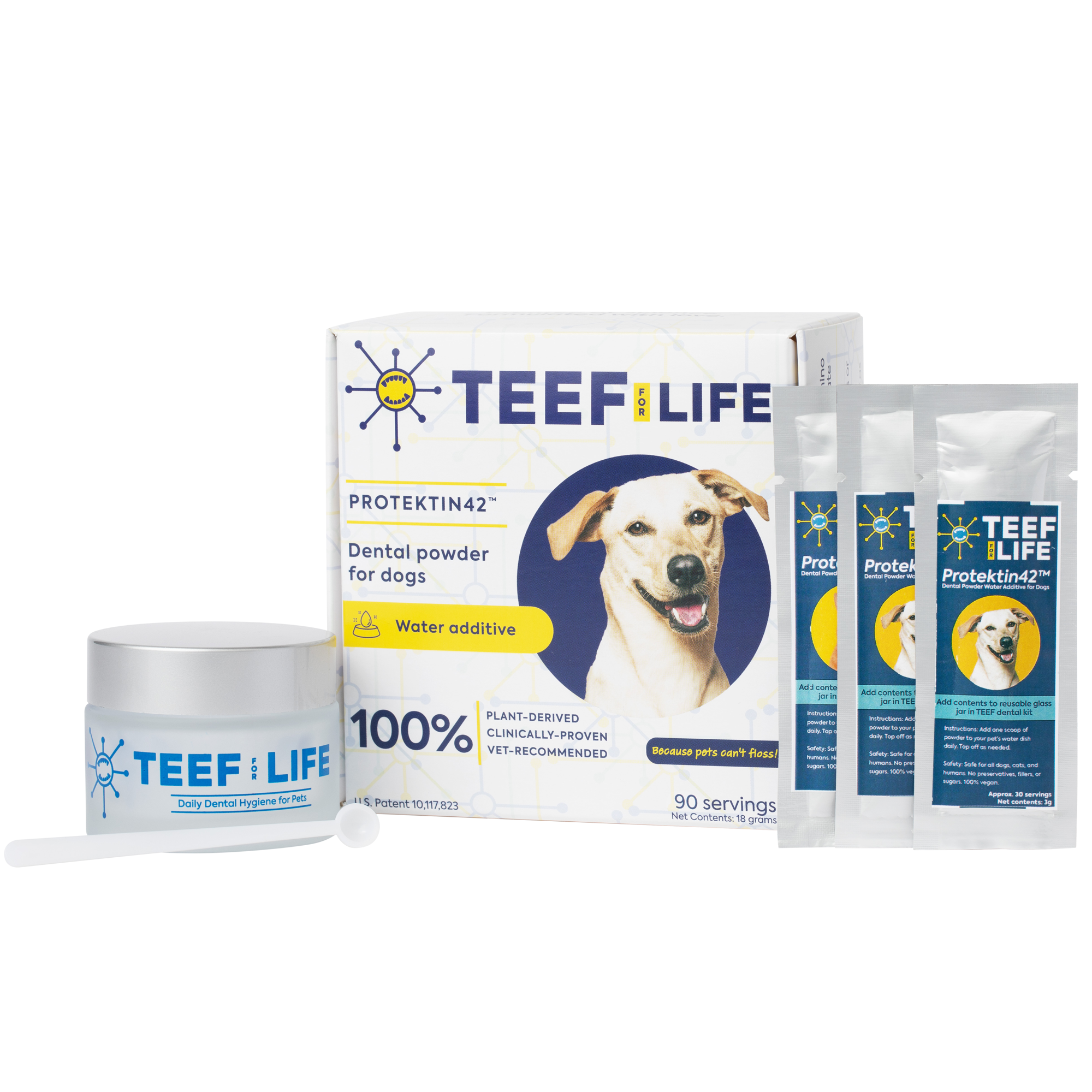 TEEF for Life - Protektin42™ - Dental Kit: Powder water additive for dogs