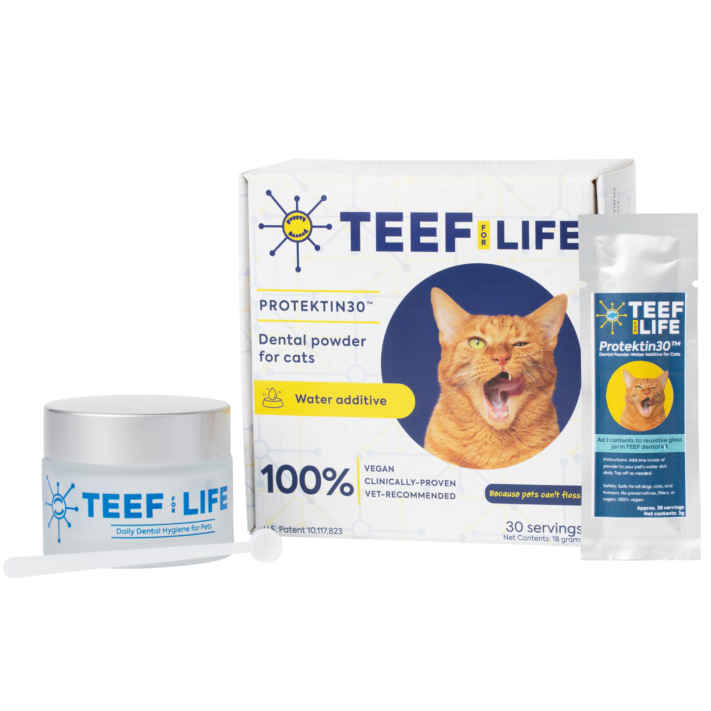 TEEF for Life - Protektin30™ - Dental Kit: Powder water additive for cats