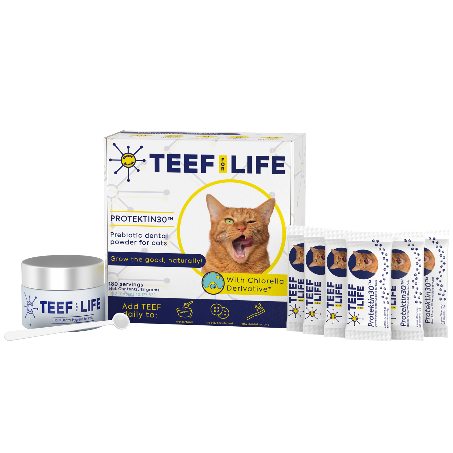 TEEF for Life - Protektin30™ - Kit: Prebiotic Dental Powder for Cats