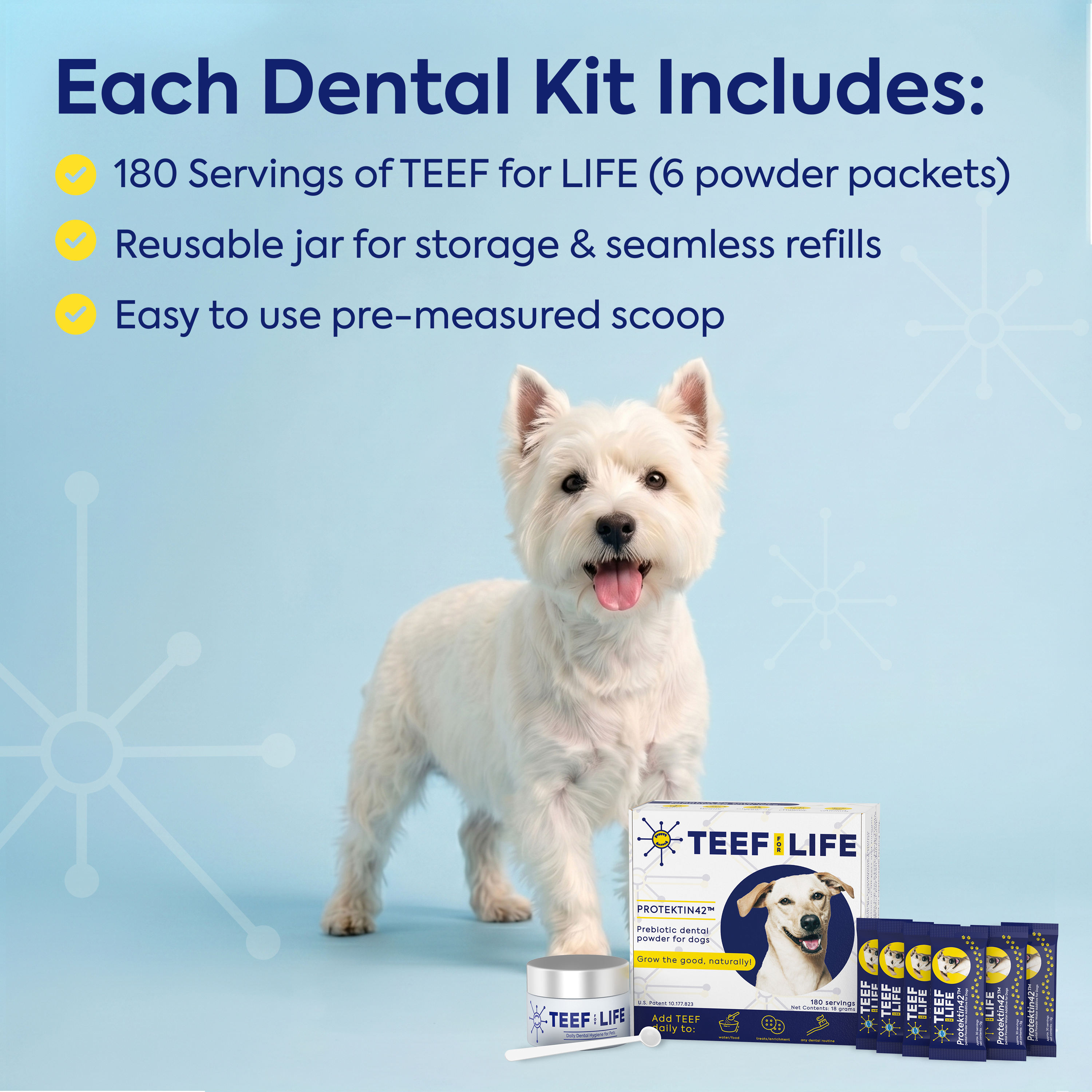 TEEF for Life - Protektin42™ - Kit: Prebiotic Dental Powder for Dogs