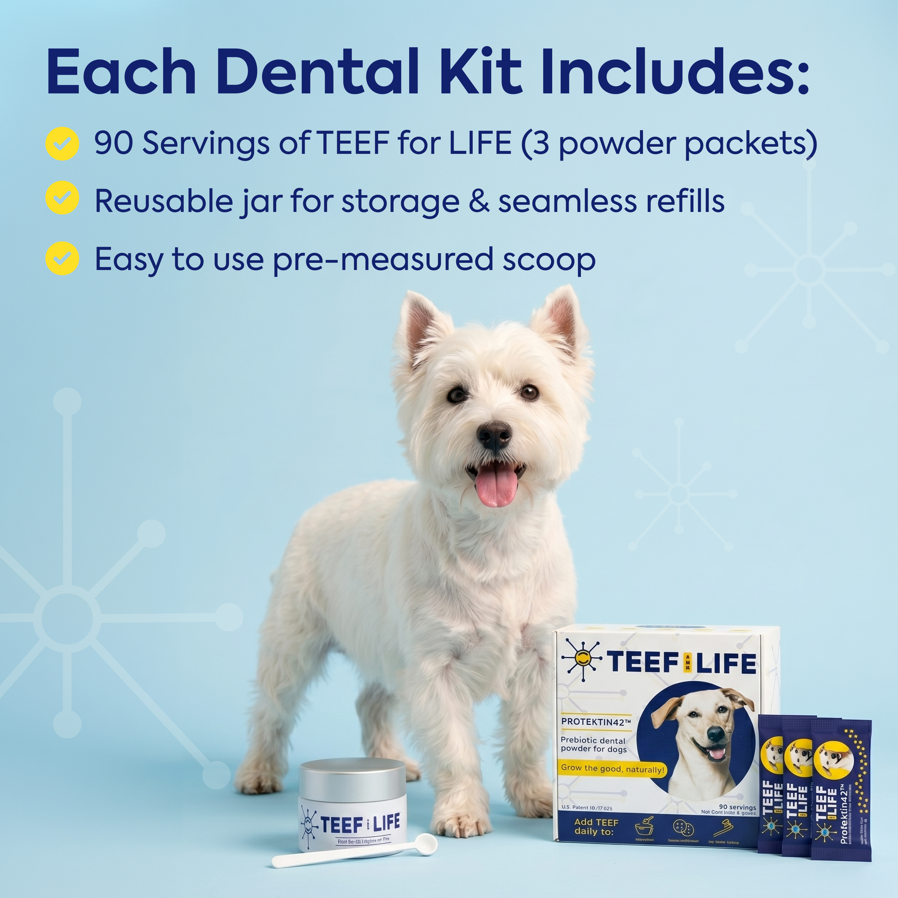 Refill Powder Packet: TEEF for Life - Protektin42™ Prebiotic Dental Powder for Dogs
